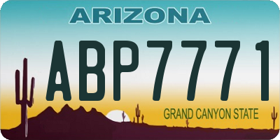 AZ license plate ABP7771