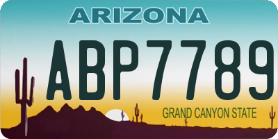 AZ license plate ABP7789