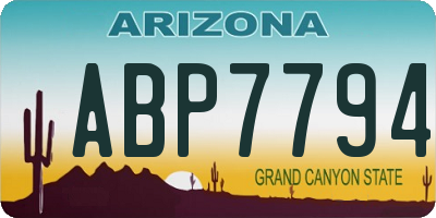 AZ license plate ABP7794
