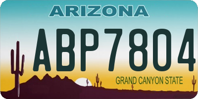 AZ license plate ABP7804