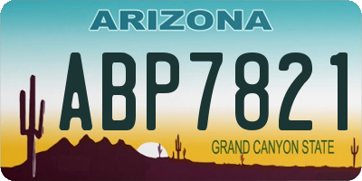 AZ license plate ABP7821