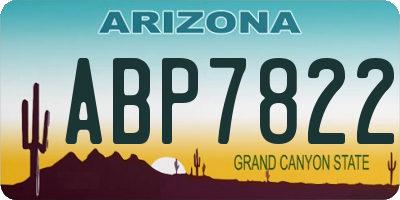 AZ license plate ABP7822