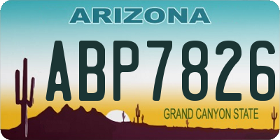 AZ license plate ABP7826
