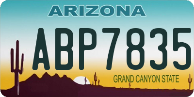 AZ license plate ABP7835