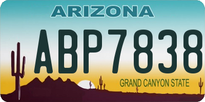 AZ license plate ABP7838