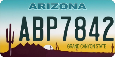 AZ license plate ABP7842