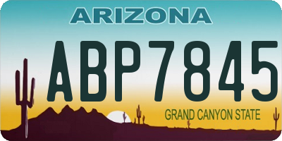 AZ license plate ABP7845