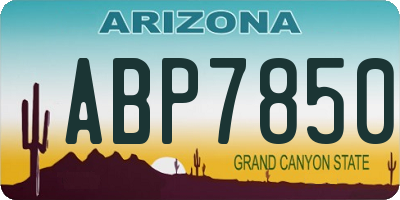AZ license plate ABP7850
