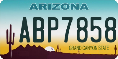 AZ license plate ABP7858