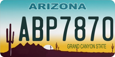 AZ license plate ABP7870