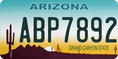 AZ license plate ABP7892