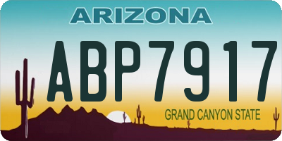 AZ license plate ABP7917