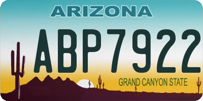 AZ license plate ABP7922