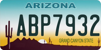 AZ license plate ABP7932