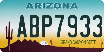 AZ license plate ABP7933