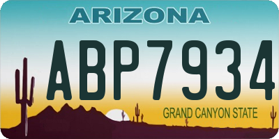 AZ license plate ABP7934