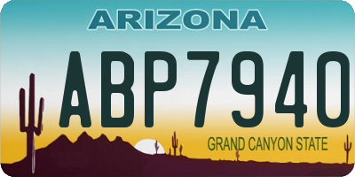 AZ license plate ABP7940