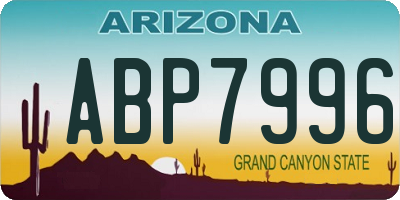 AZ license plate ABP7996