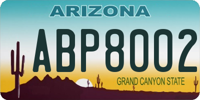 AZ license plate ABP8002