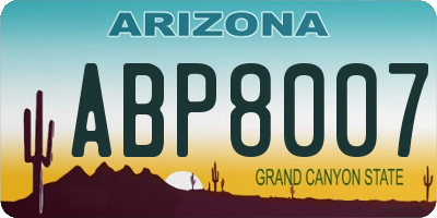 AZ license plate ABP8007