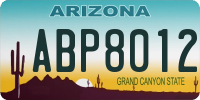 AZ license plate ABP8012