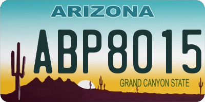AZ license plate ABP8015