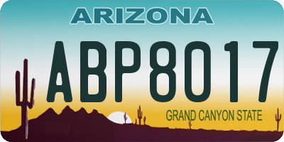 AZ license plate ABP8017