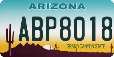 AZ license plate ABP8018