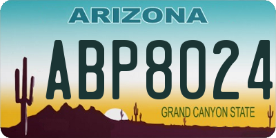 AZ license plate ABP8024