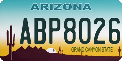 AZ license plate ABP8026