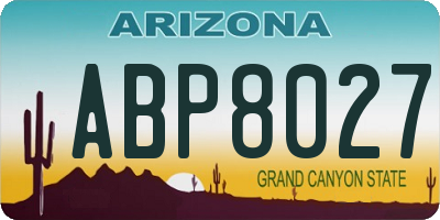 AZ license plate ABP8027