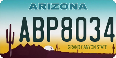 AZ license plate ABP8034