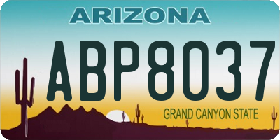AZ license plate ABP8037