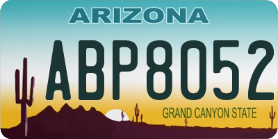AZ license plate ABP8052