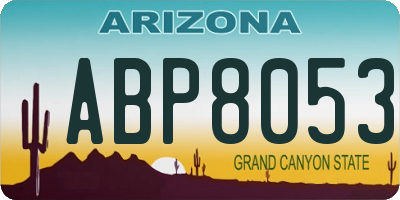 AZ license plate ABP8053