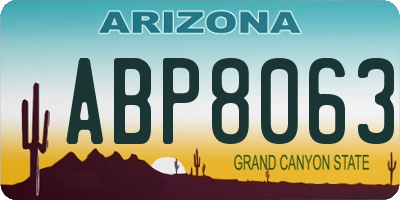 AZ license plate ABP8063
