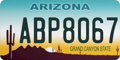 AZ license plate ABP8067