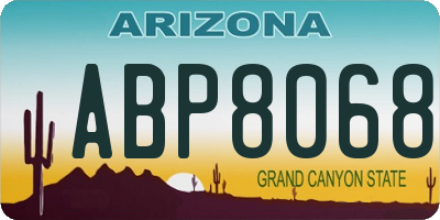 AZ license plate ABP8068