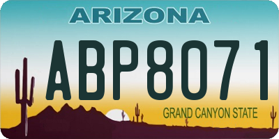 AZ license plate ABP8071
