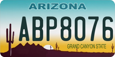 AZ license plate ABP8076