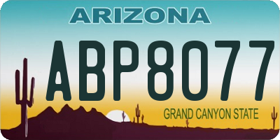 AZ license plate ABP8077