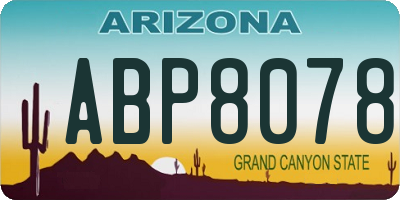 AZ license plate ABP8078
