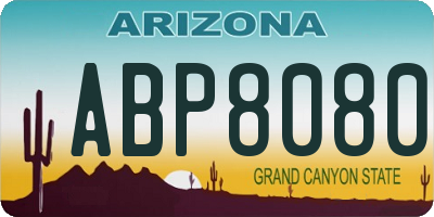 AZ license plate ABP8080