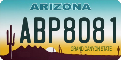 AZ license plate ABP8081