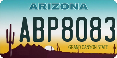 AZ license plate ABP8083