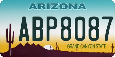 AZ license plate ABP8087