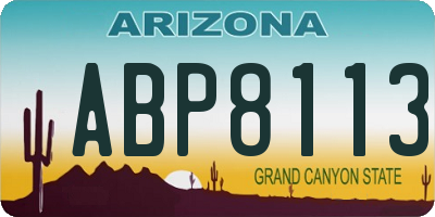 AZ license plate ABP8113