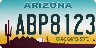 AZ license plate ABP8123