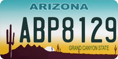 AZ license plate ABP8129