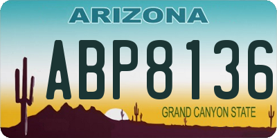 AZ license plate ABP8136